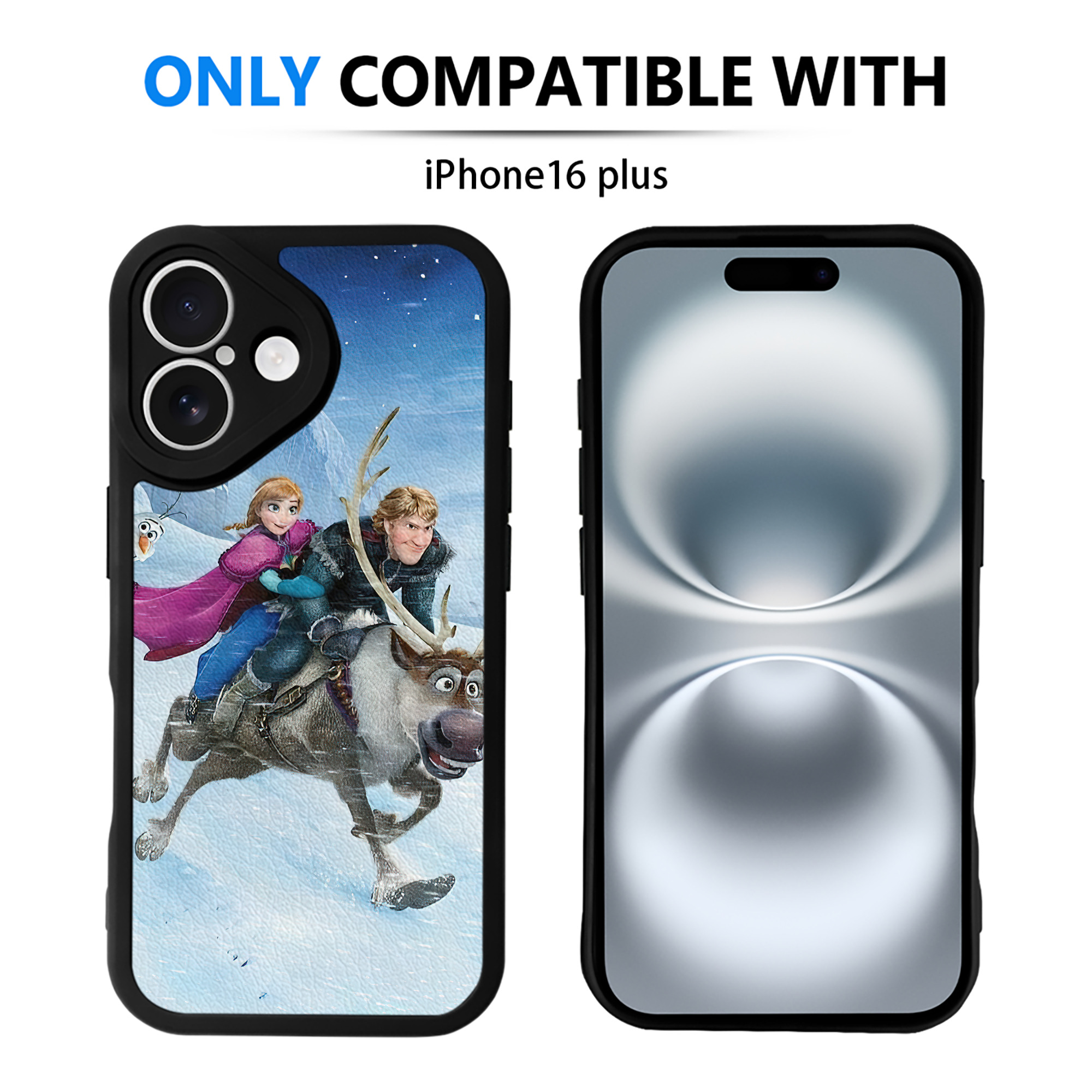 （画像用） アナと雪の女王 アンナ エルサ Frozen Anna Elsa 【iPhone 16シリーズ対応】シリコンスマホケース（レザー調） 材質：シリコン